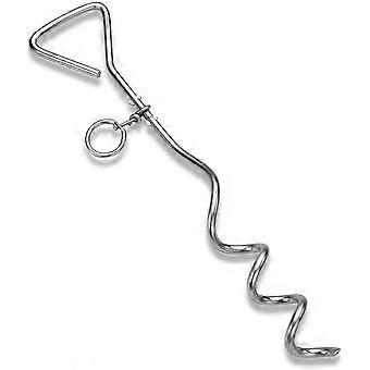Chrome Dog Stake - Heavy-duty Tie-out - For Dogs