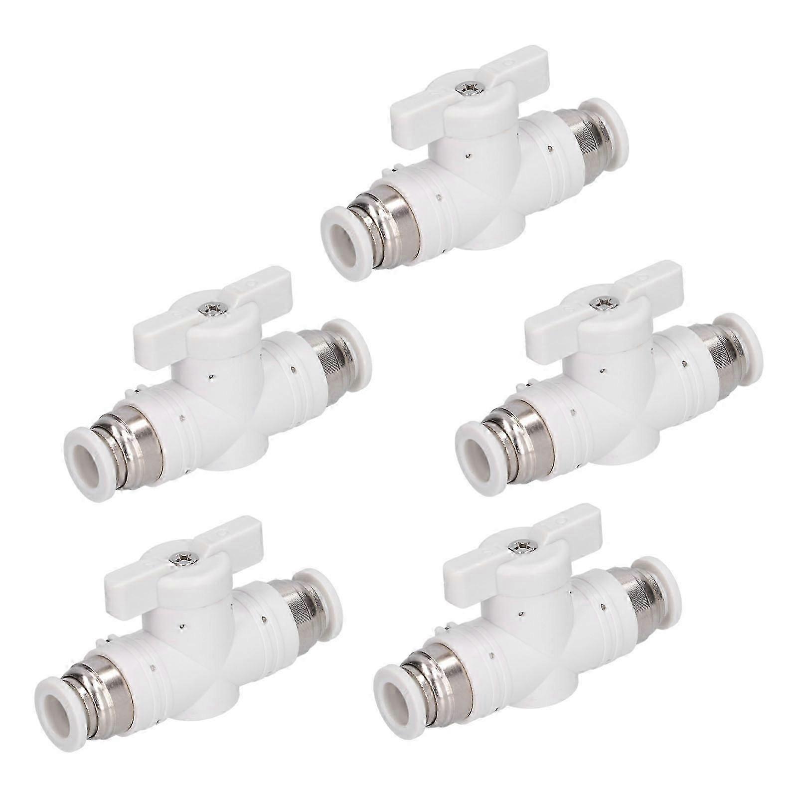 5Pcs Pneumatic Valve Fitting Manual Air Flow Control Switch Quick Self Locking Connector BUC?8