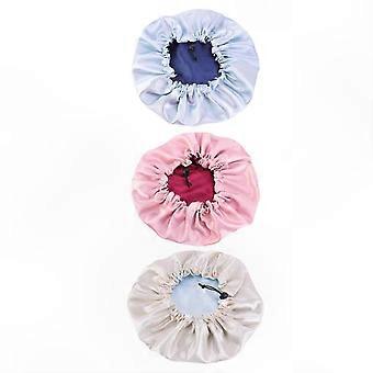 3-Piece Double-Layer Reversible Bonnet and Chemo Hat Set