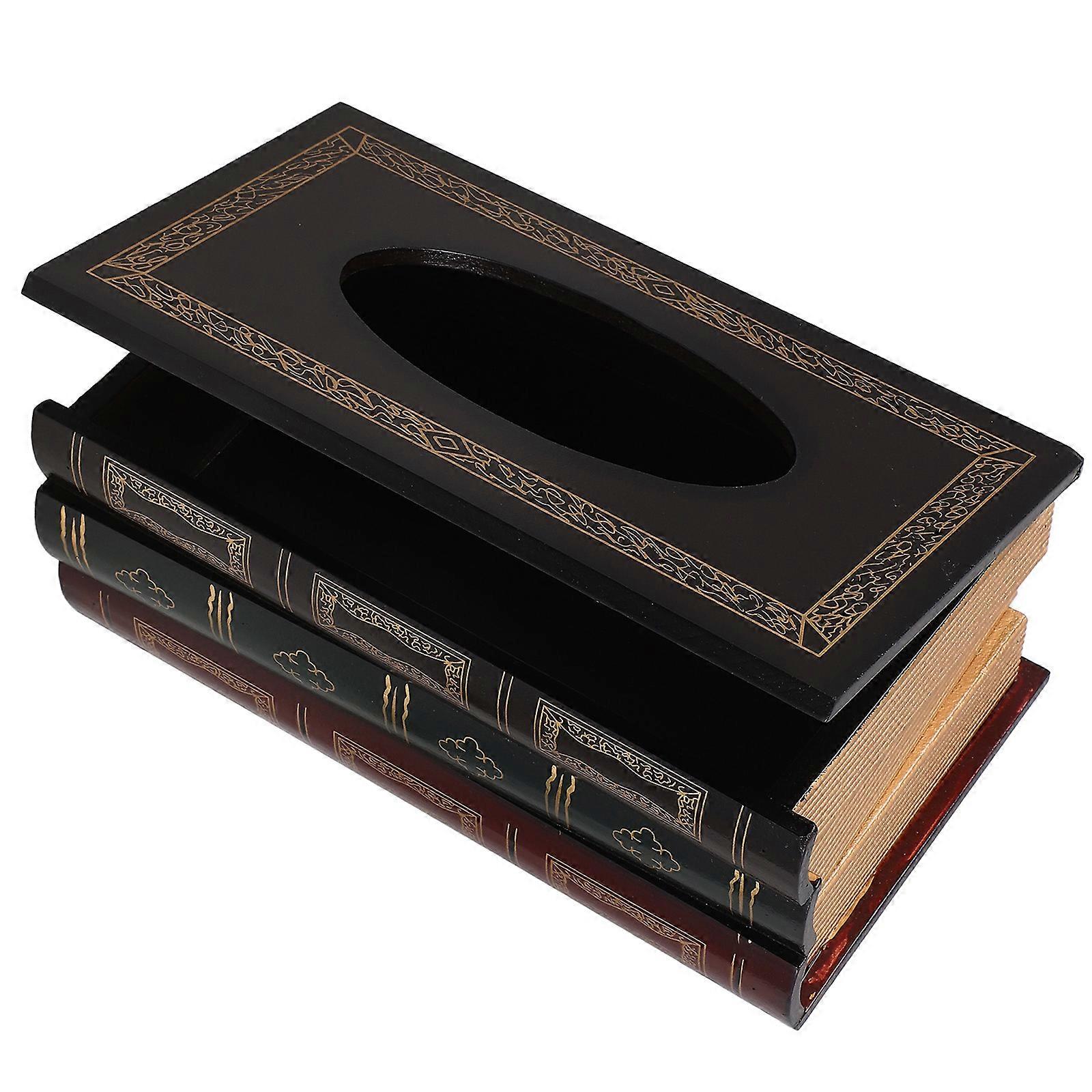 Tissue Box Covers for Storage Use with 2Pcs Wood Rectangular Tissue Holder