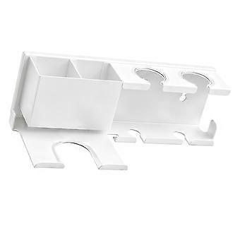 Wall Mounted Hair Dryer Rack With Extra Storage Space Sturdy Carbon Steel Design No Tools Needed For Installation 3 Elegant Color Option  White