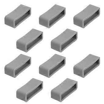 10Pcs 22mm Silicone Replacement Watch Band Strap Loops Strap Ring Silicone Ring for Wristwatches Grey