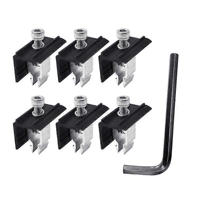 6Pcs Solar Panel Mount Clamps Panel Bracket Aluminum Mounting Accessories