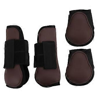 Horse Leg Boots, Shock Absorbing Support for Jumping Riding Competition, Brown XL, Set of 4