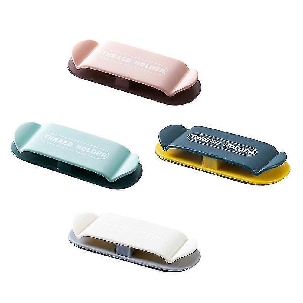 Wall Plug Holders 4Pcs Self-Adhesive Rectangular Wire Management For Home Organization Assorted Color ABS Material
