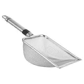 Metal Cat Litter Scooper Stainless Steel Fine Mesh Sifting 2Pcs