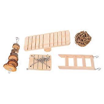 Hamster Climbing Ladder Wood Toys for Grinding Teeth 1Set