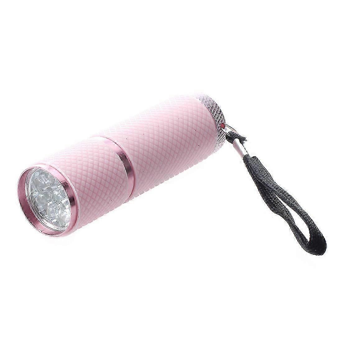 Outdoor Mini Pink Rubber Coated 9-LED Flashlight Torch