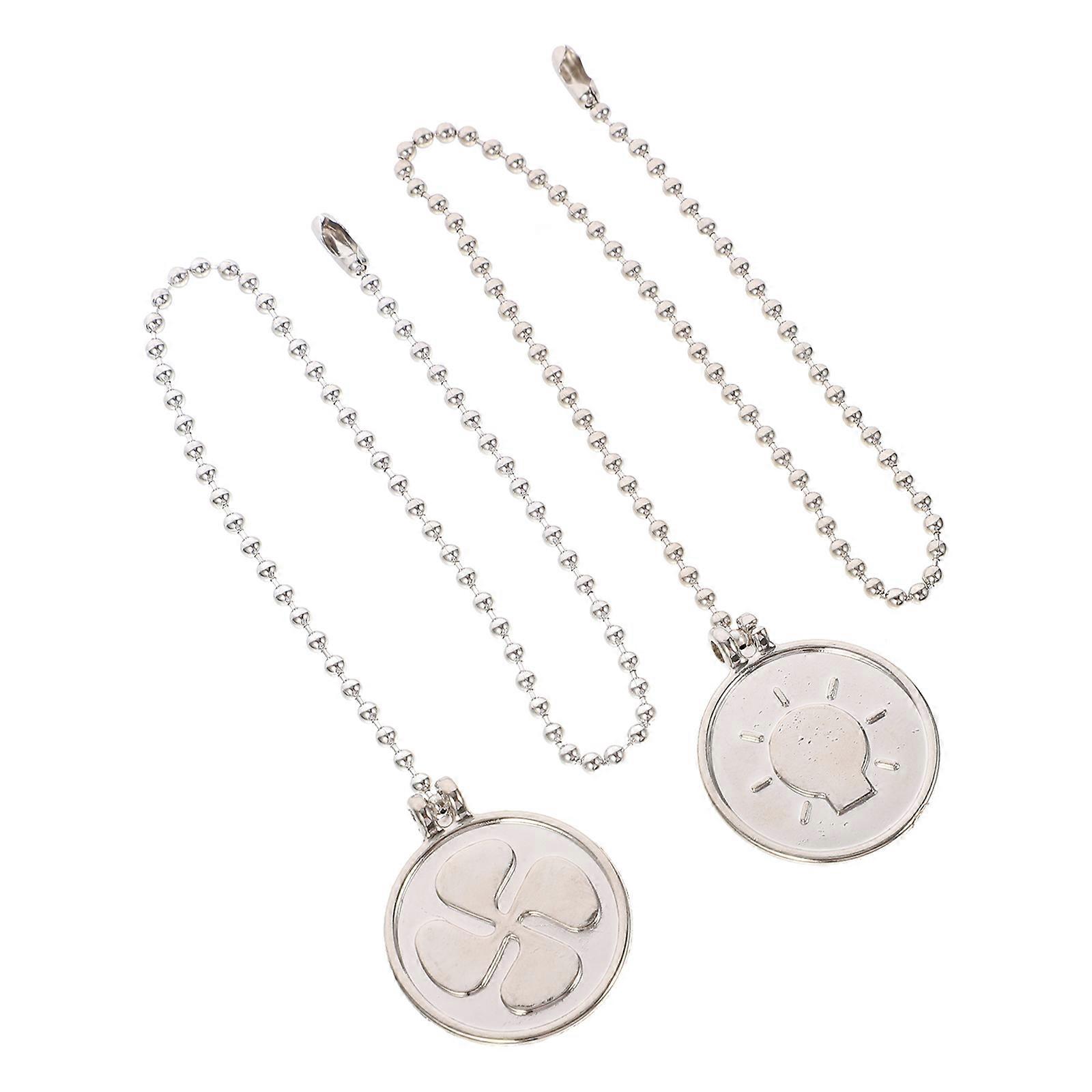 2pcs Ceiling Fan Pull Chain Hanging Light Pull Chain Metal Pull Chain Extension