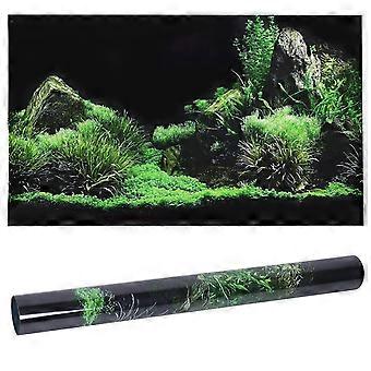 Autocollant en PVC voor aquariumdecoratie, marineblauw, groen, 61 x 30 cm