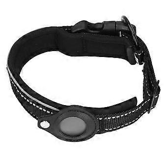 Dog Collar Adjustable Reflective Heavy Duty Neoprene Padded compatible with Apple AirTag for Medium Large Dogs 30-38cm