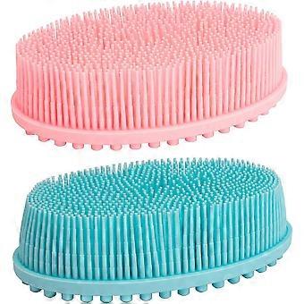 Spazzola esfoliante per il corpo in silicone, ideale per doccia e bagno, confezione da 2 [XR]