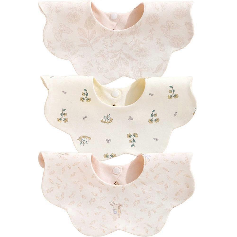 Cotton Baby Bib Double-Sided Waterproof Adjustable 4 Layers Pattern Rabbit
