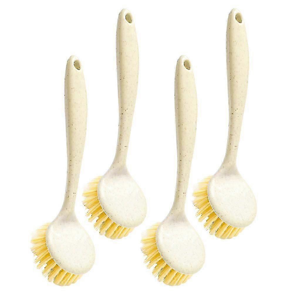 Kitchen Cleaning Pan Brush Durable Long Handle 4Pcs Dish Brushes Set