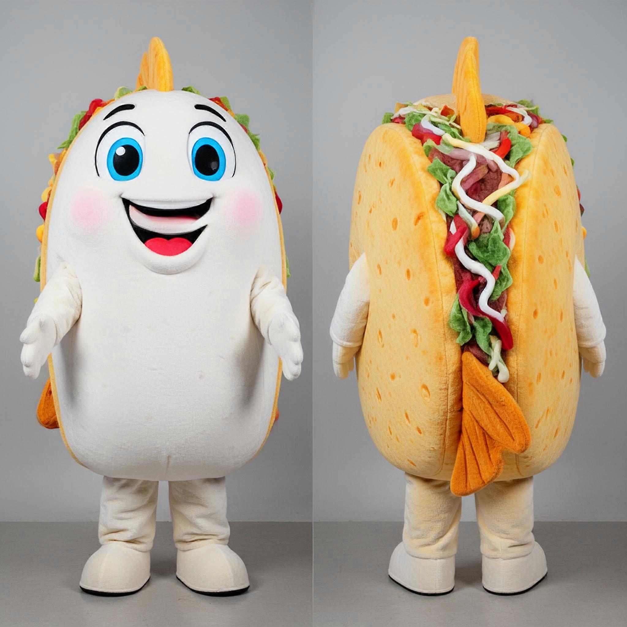 MASTICOT Crisp White Oversized Fish Tacos Mascot