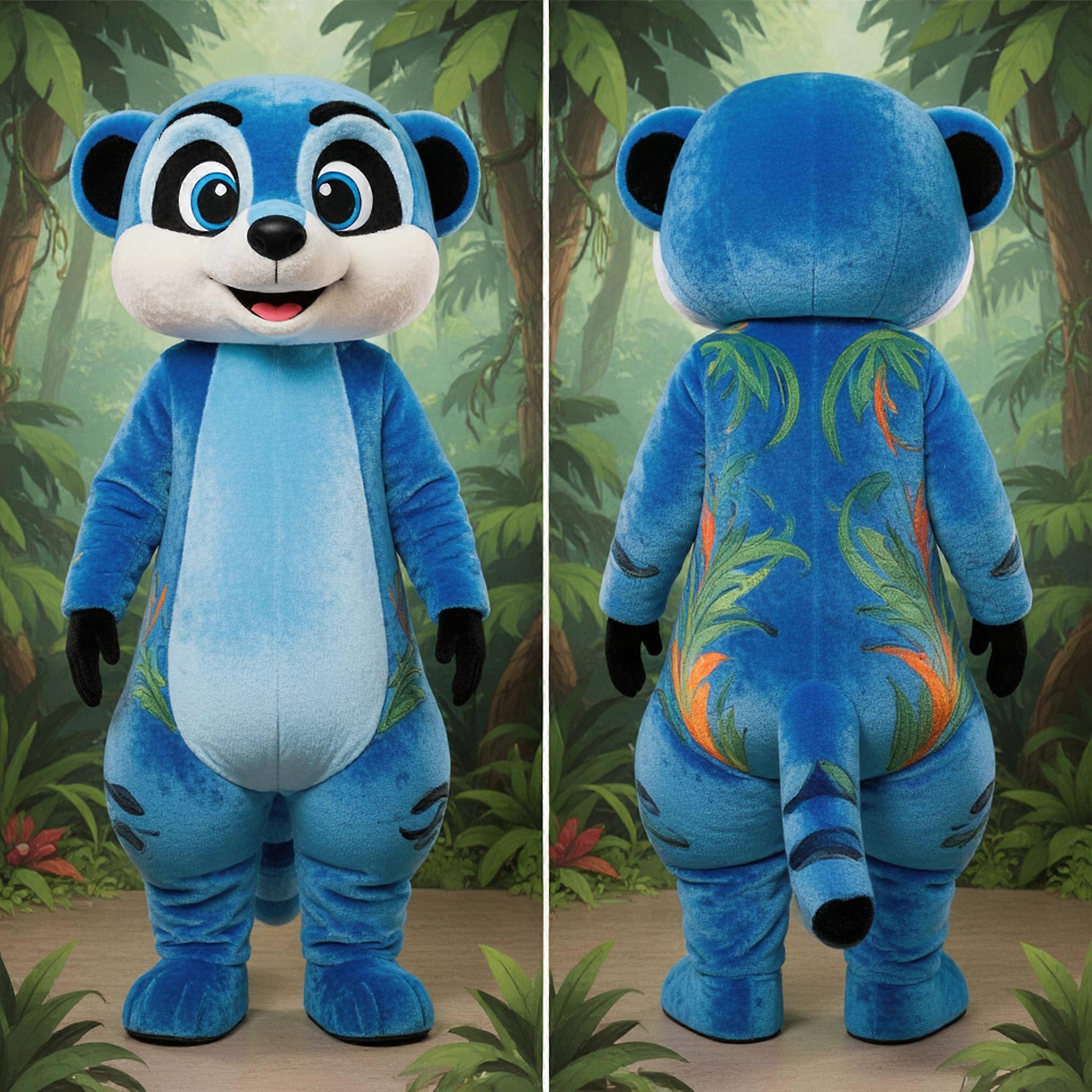 MASTICOT Sky Blue Playful Meerkat Mascot