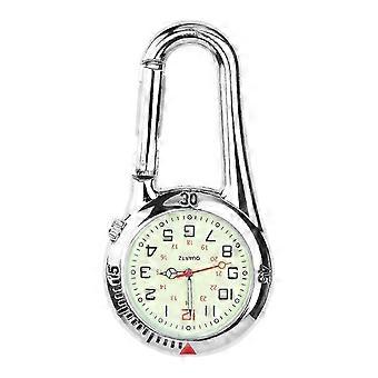 Taschenuhr mit Karabiner, Schwesternuhr, Rettungsdienst-Zubehör, silber