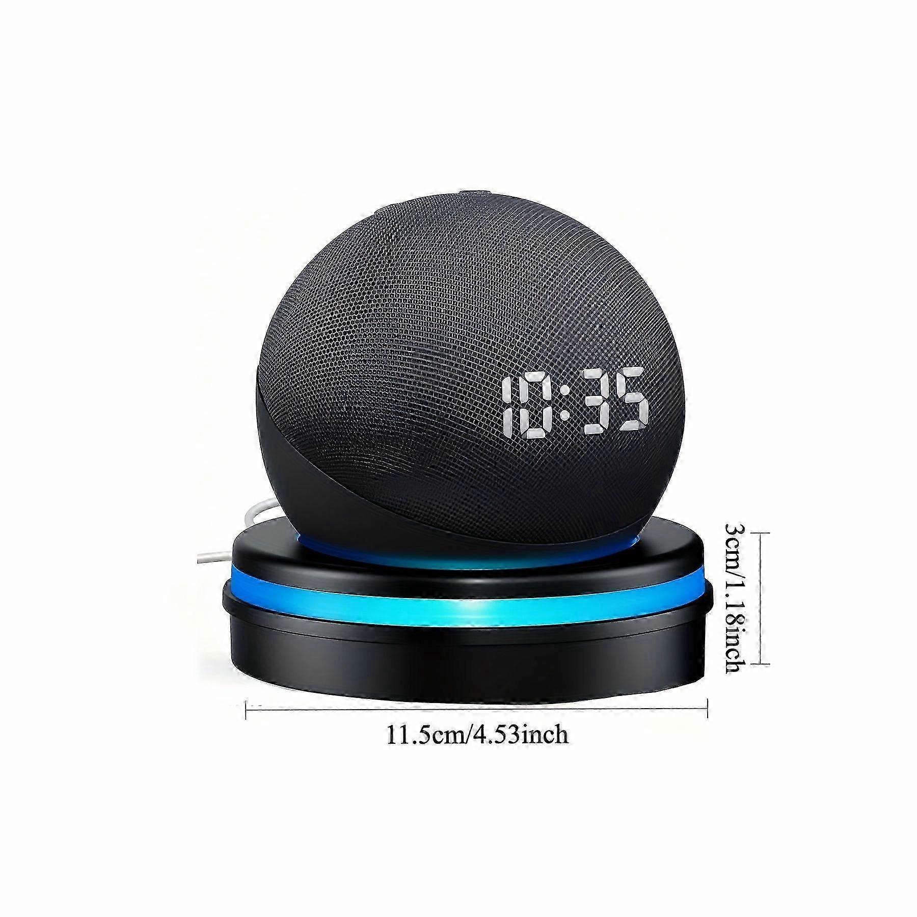 Echo Dot 4th 5th Gen Stand with Clock LED Light and Cable Management