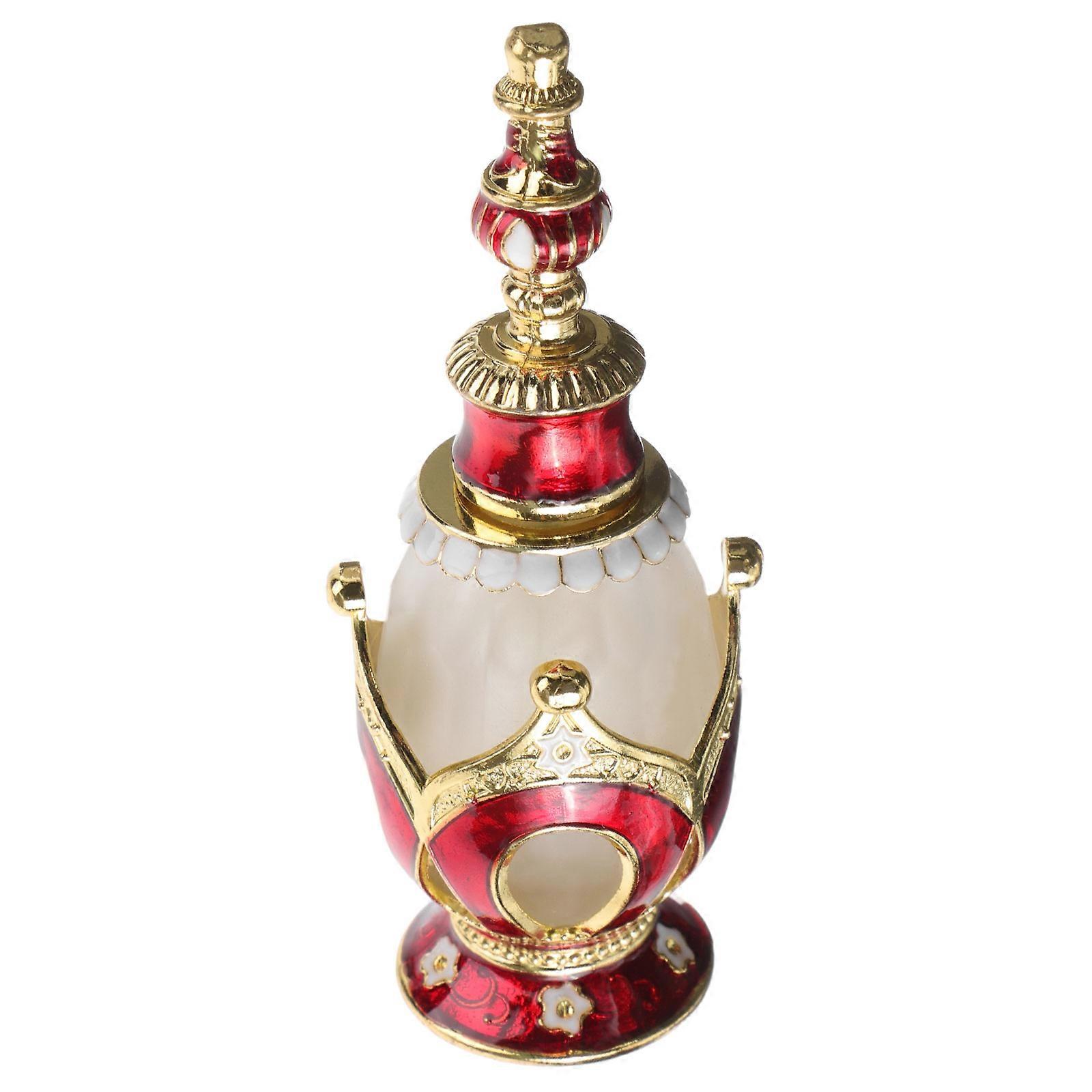 Red Perfume Bottle Refillable for Storage with Crown Design 25Ml