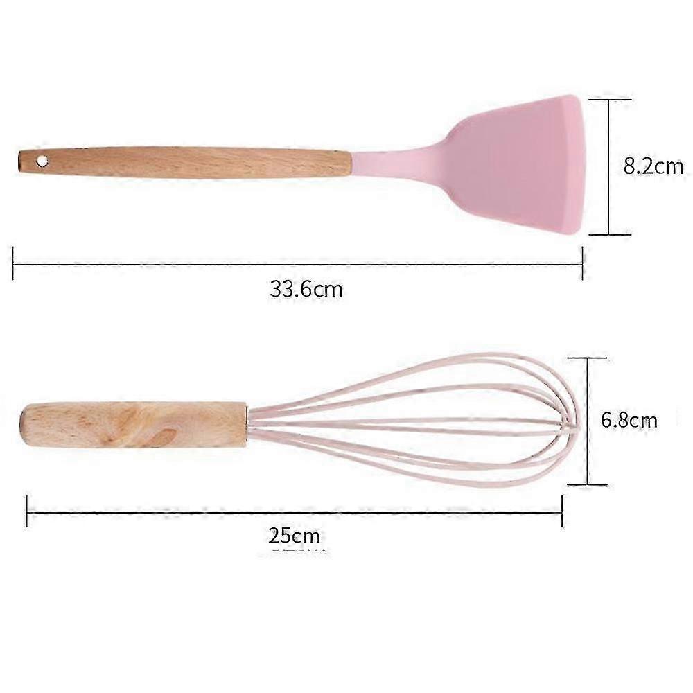 Ergonomic Silicone Beech Utensil Set