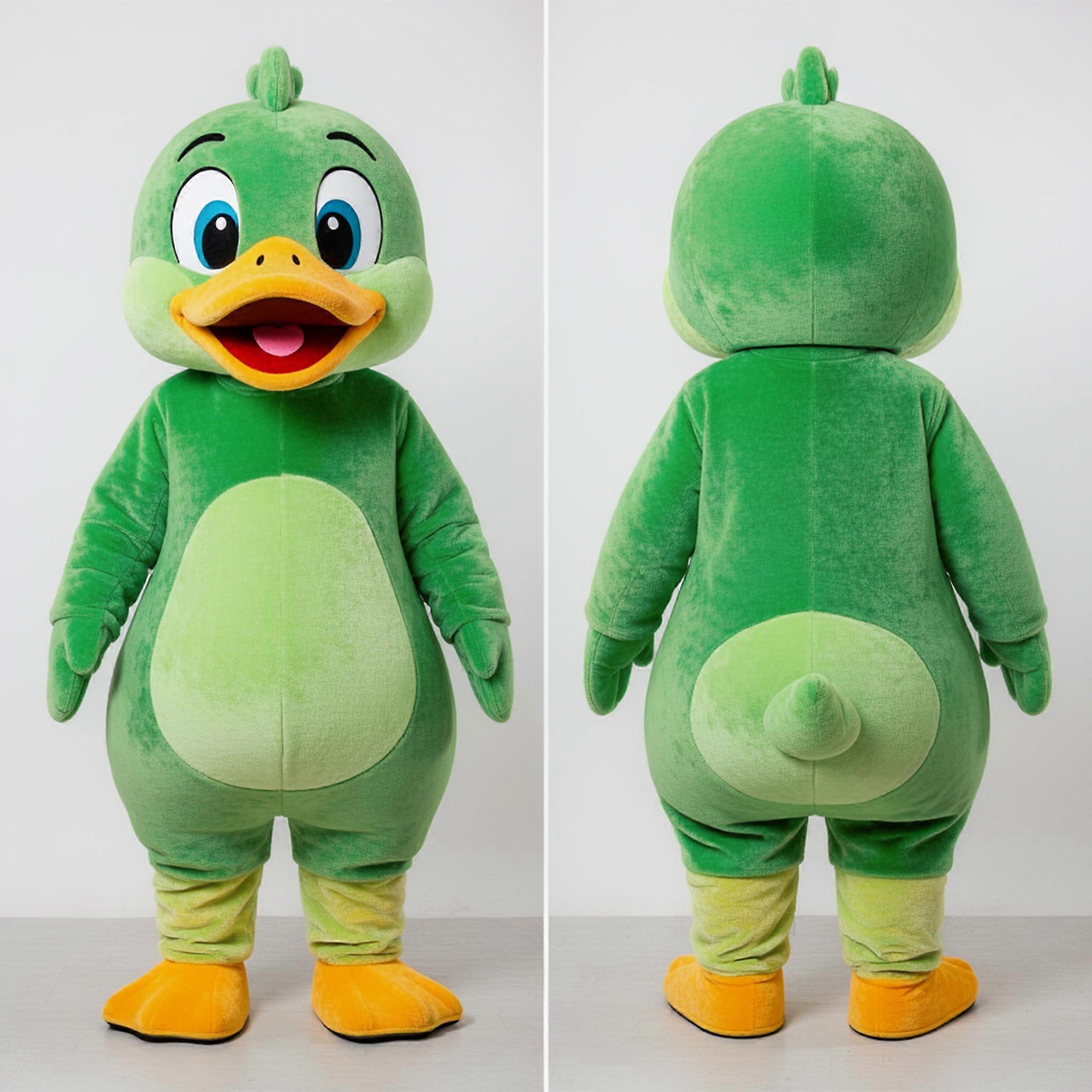 MASTICOT Emerald Green Playful Duck Mascot