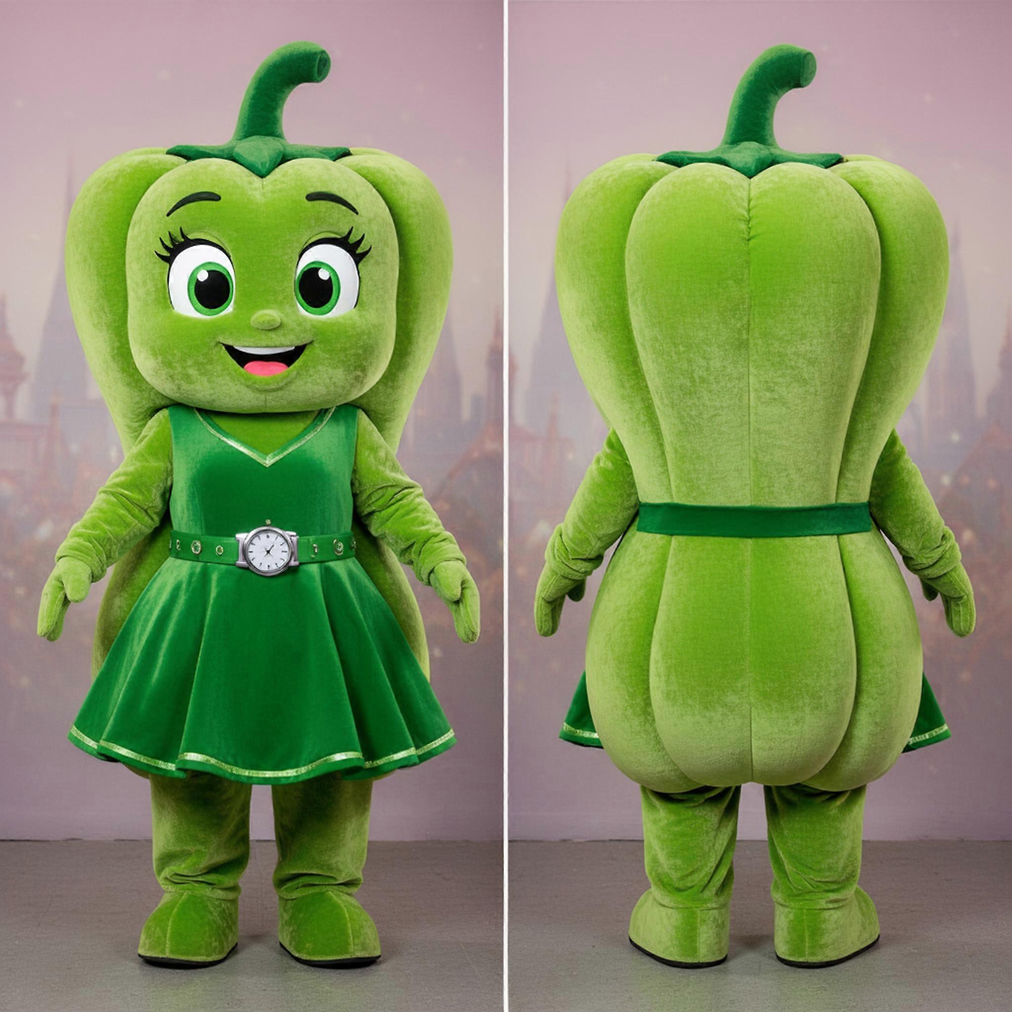 MASTICOT Lime Green Plush Pepper Mascot