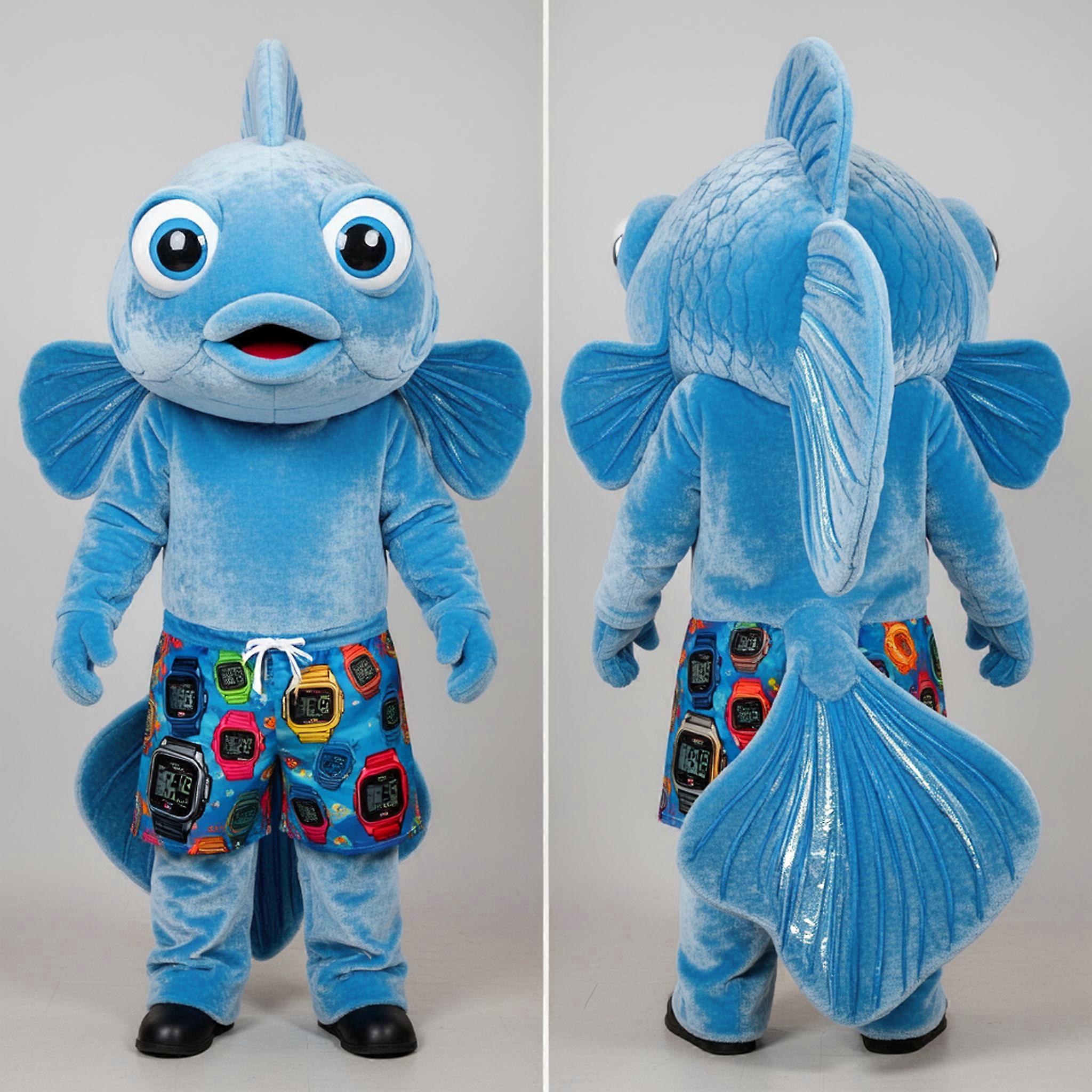 MASTICOT Sky Blue Shimmering Tail Betta Fish Mascot