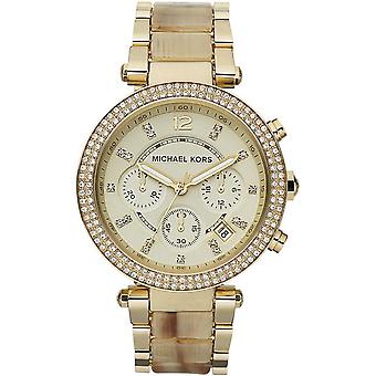 Mkors Parker Quartz analoge vrouwen horloge met MK5632 kunststof armband