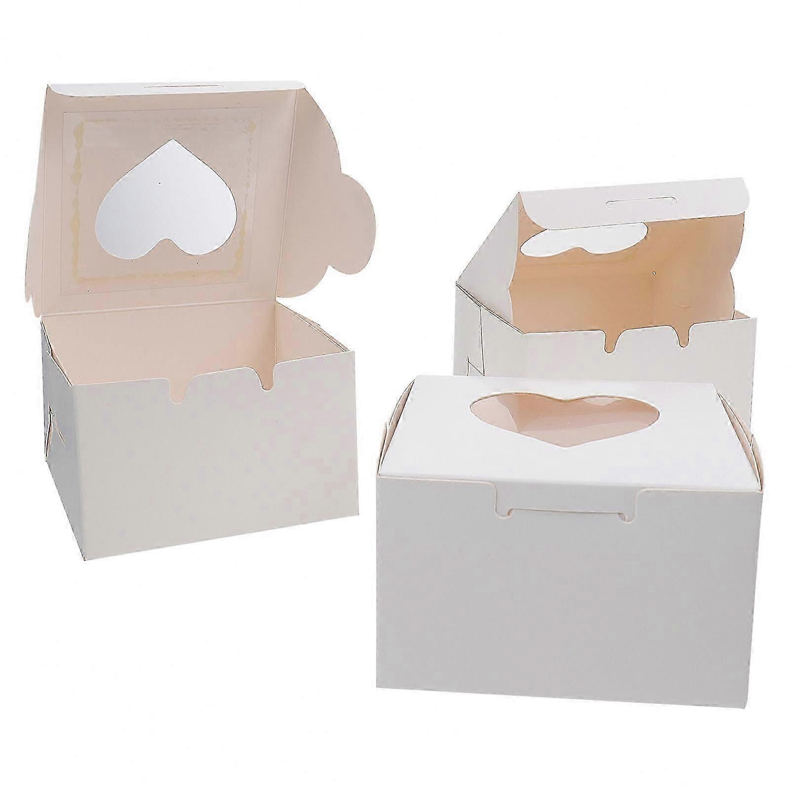 20Pcs Creative Cake Packaging Boxes with Clear Window Design Paper Storage Boxes for Cake Use