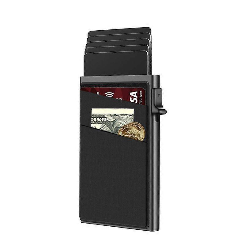Slim RFID-Blocking Aluminium Card Holder with Quick-Access Side Push Mechanism
