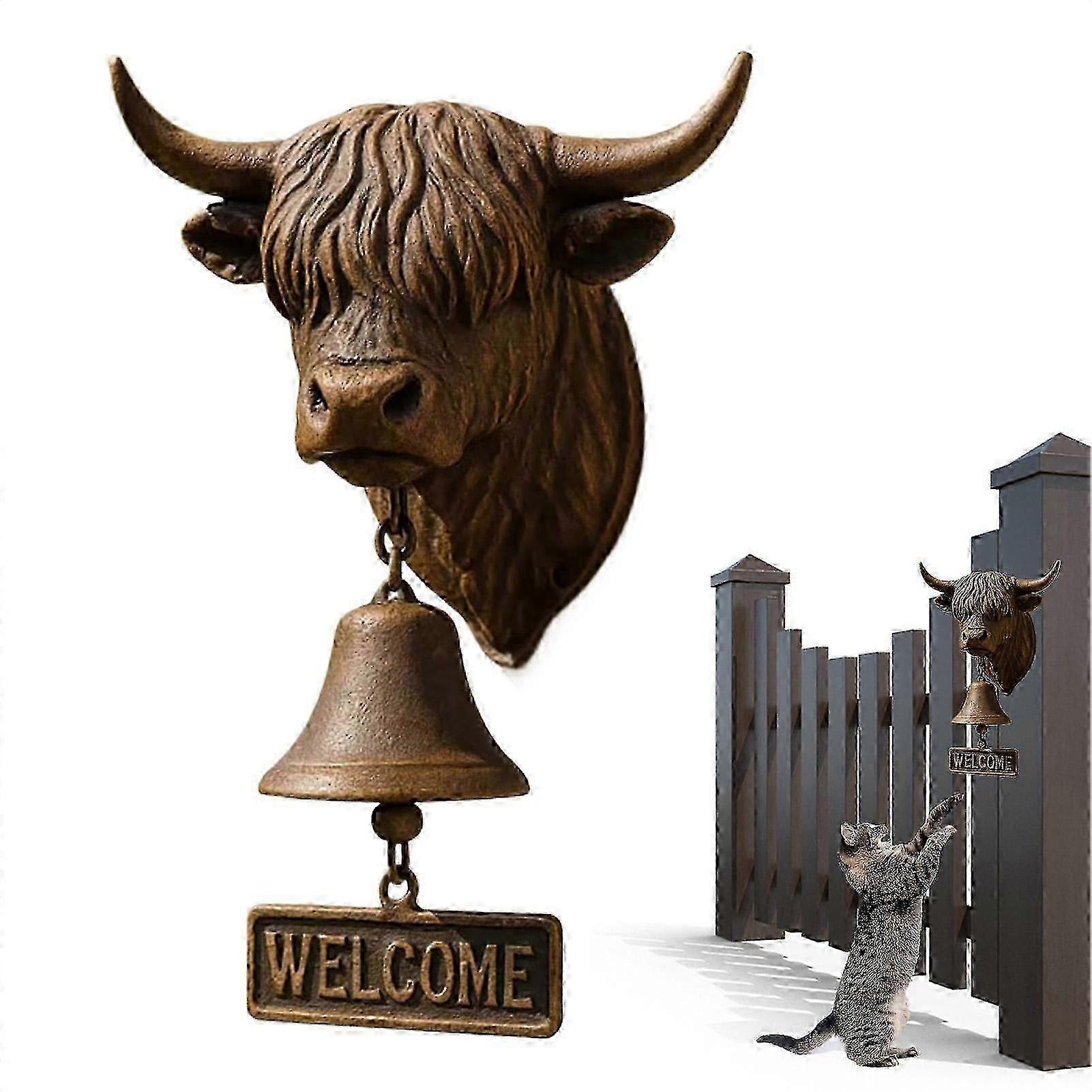 Rustproof Highland Bull Garden Bell