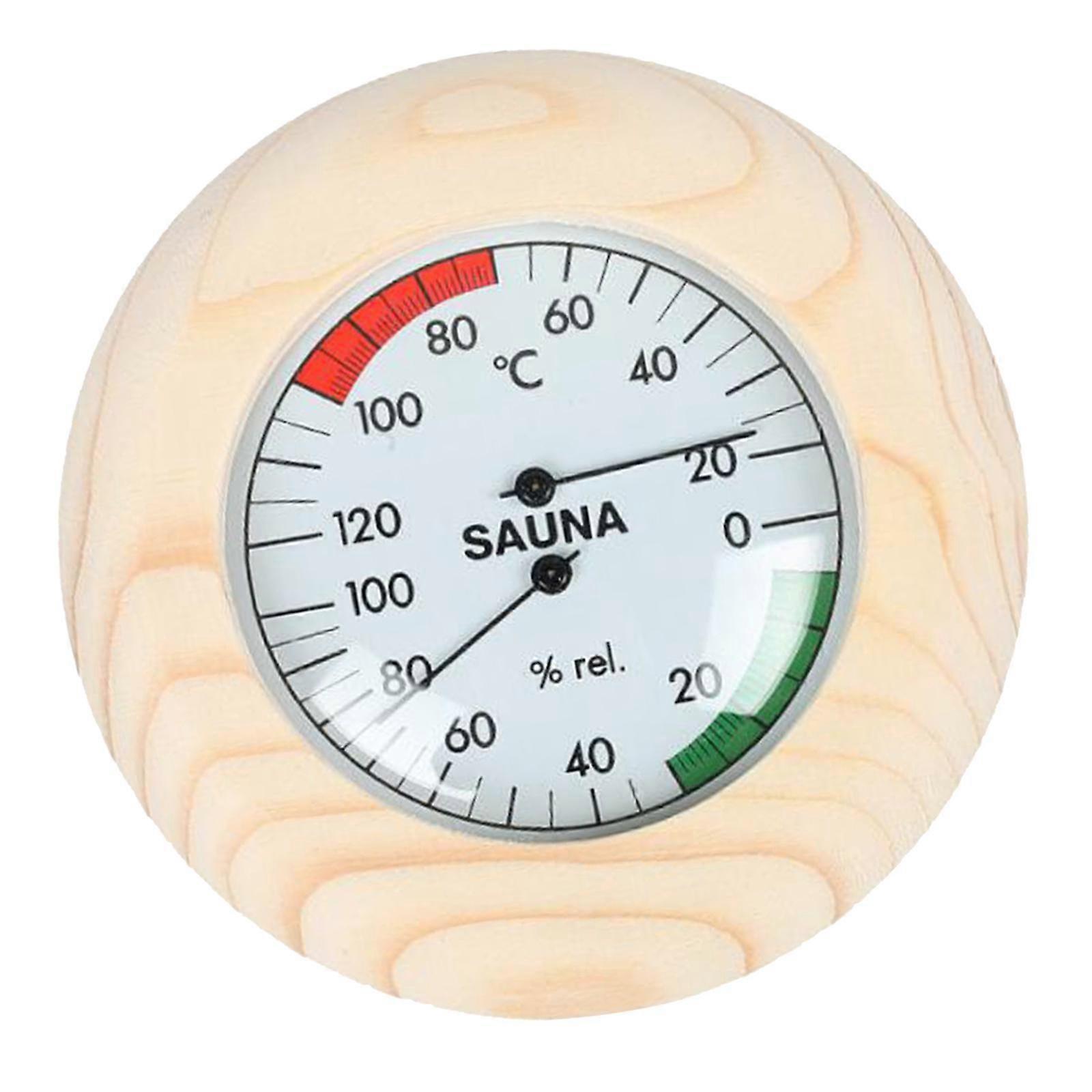 Sauna Thermometer Hygrometer Solid Wood