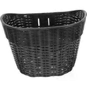 Woven Basket Front Bicycle Basket Plastic Black for Cycling