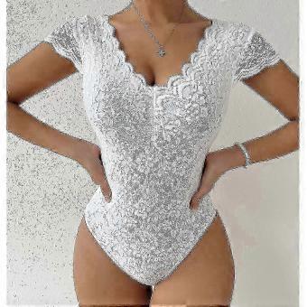 R10 Women's Sleeveless Lace Bodysuit V-Neck Camisole