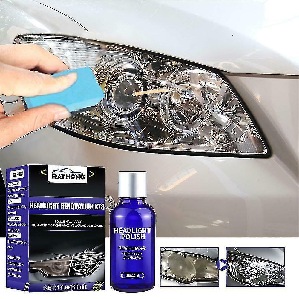 Car Headlight Restoration Set Fluid Repair Kit Plastic Light Polish Cleaner Fast