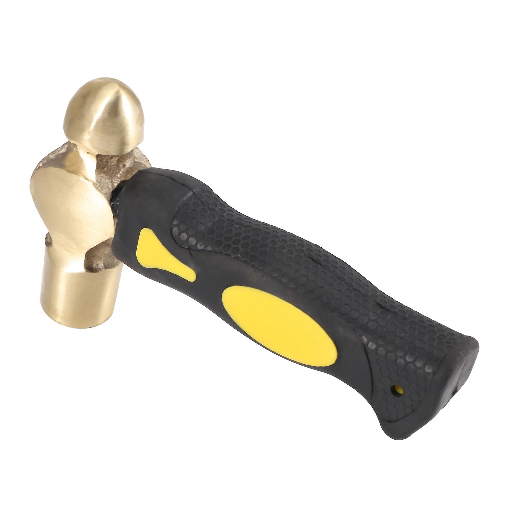 1Lb Brass Metal Stamping Hammer Double-Face Mallet Heads Brass Hammer with Iron for Arts Jewelry Ma