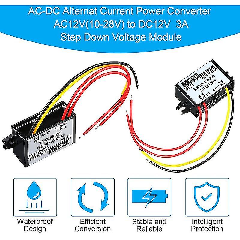 Ac-dc Power Converter Ac 12v (10-28v) With Dc 12v Reduced Voltage ...