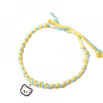 Pet Decoration Hand-woven Cat Collar Puppy Collar Cute(Lemon Bear)