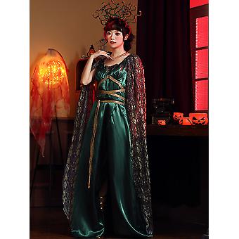 Umorden Gorgon Medusa Costume for Women Adult Greek Myth Snake Hydra Head  Band Green Long Dress Halloween Carnival Party Cosplay | Fruugo NO
