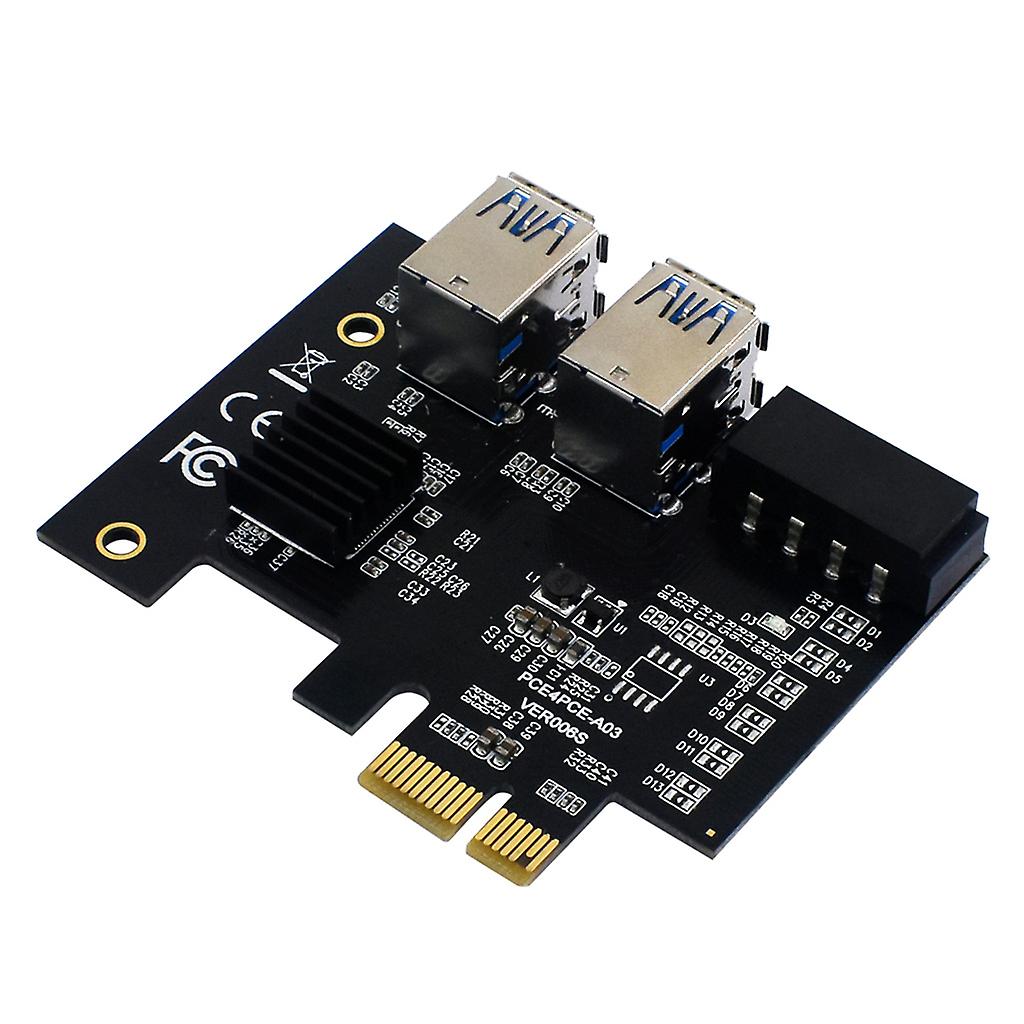 PCI-E Riser Board 1 إلى 4 GPU Extender Riser Card USB 3.0 GPU Adapter 16X فتحات
