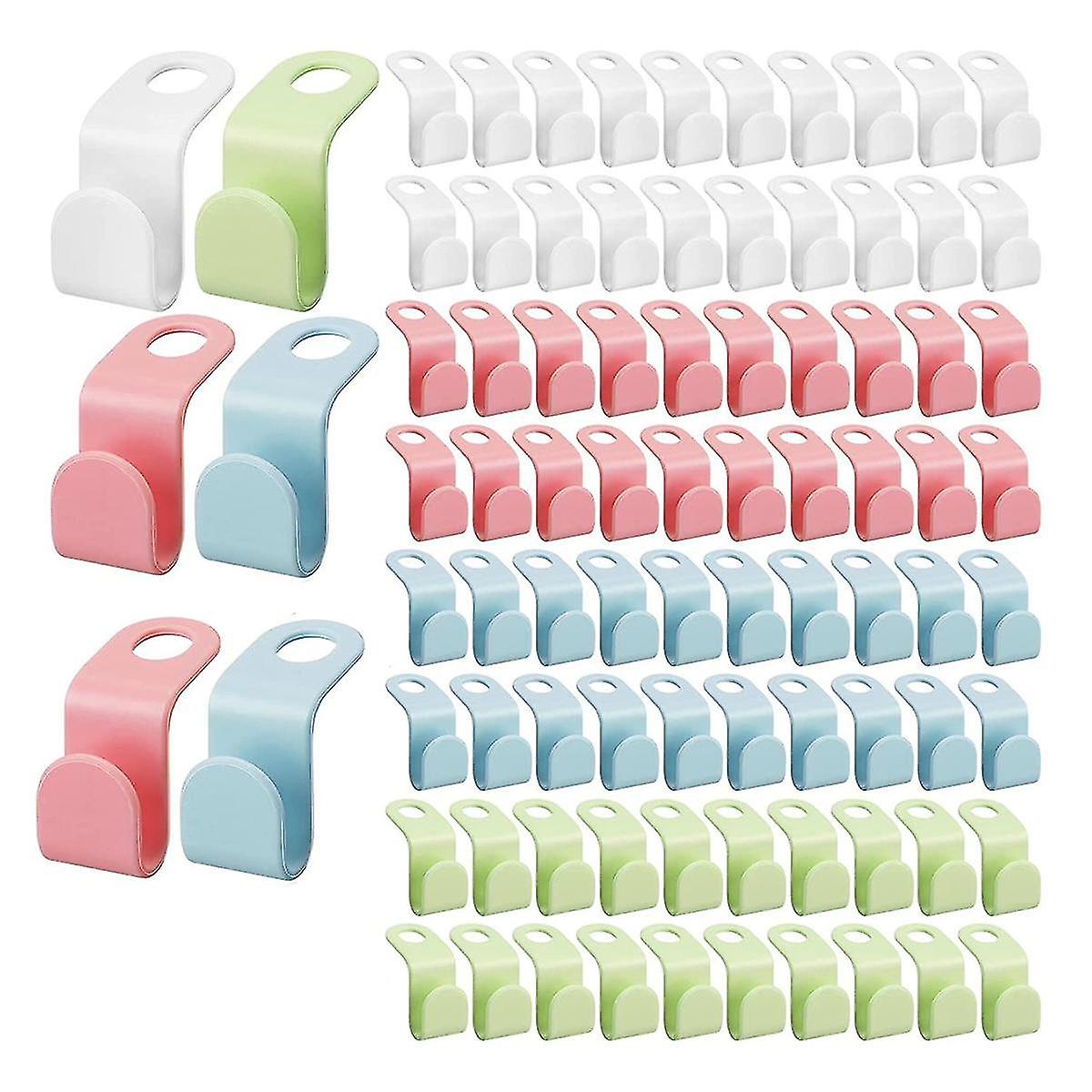 400 Pcs Clothes Hanger Connector Hooks 4 Colors Cascading Hanger Hooks Heavy Duty Connecting Buckle