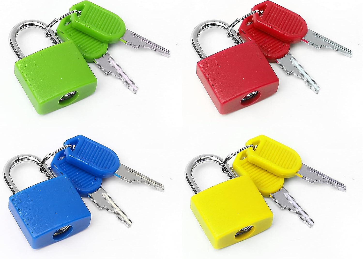 4 Pcs Suitcase Locks With Keys, Small Padlocks Padlocks With Keys Coloured Metal Padlocks