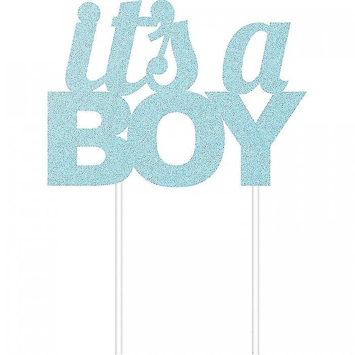 Creative Party It's A Boy Glitter Paper Cake Topper