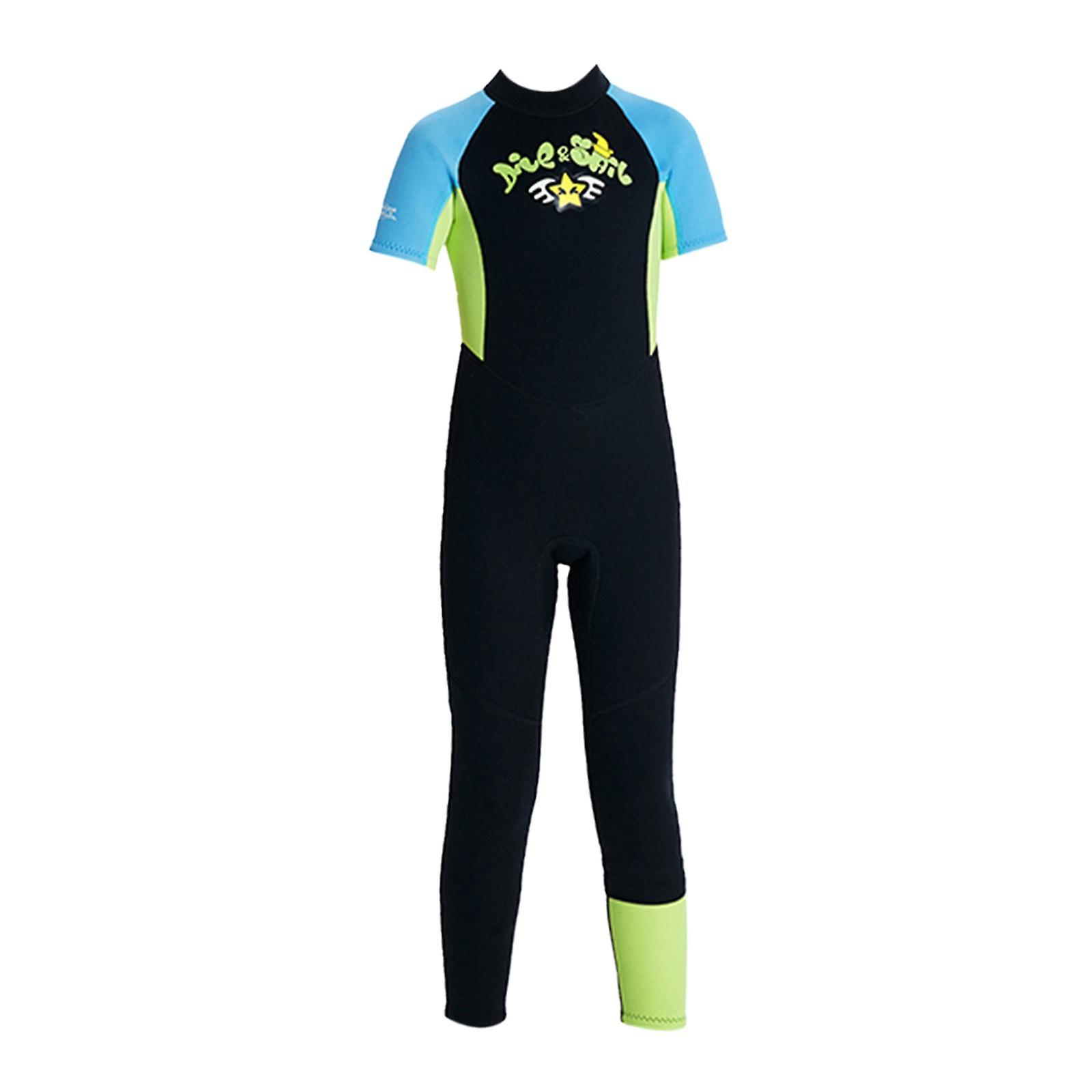 Bambini Muta Subacquea Costumi Da Bagno Nuoto Surf Allenamento 2.5mm Neoprene Tute Piene Nero S