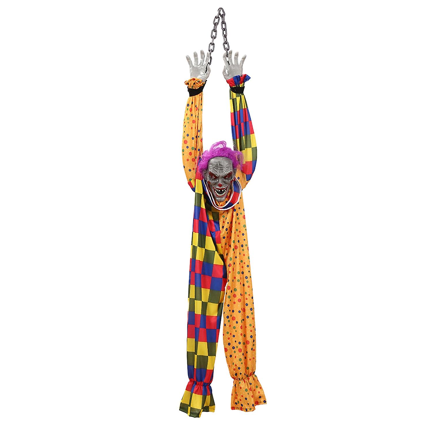 Hanging Animated Talking Clown, Light Up Eyes, Sound and Motion Activated