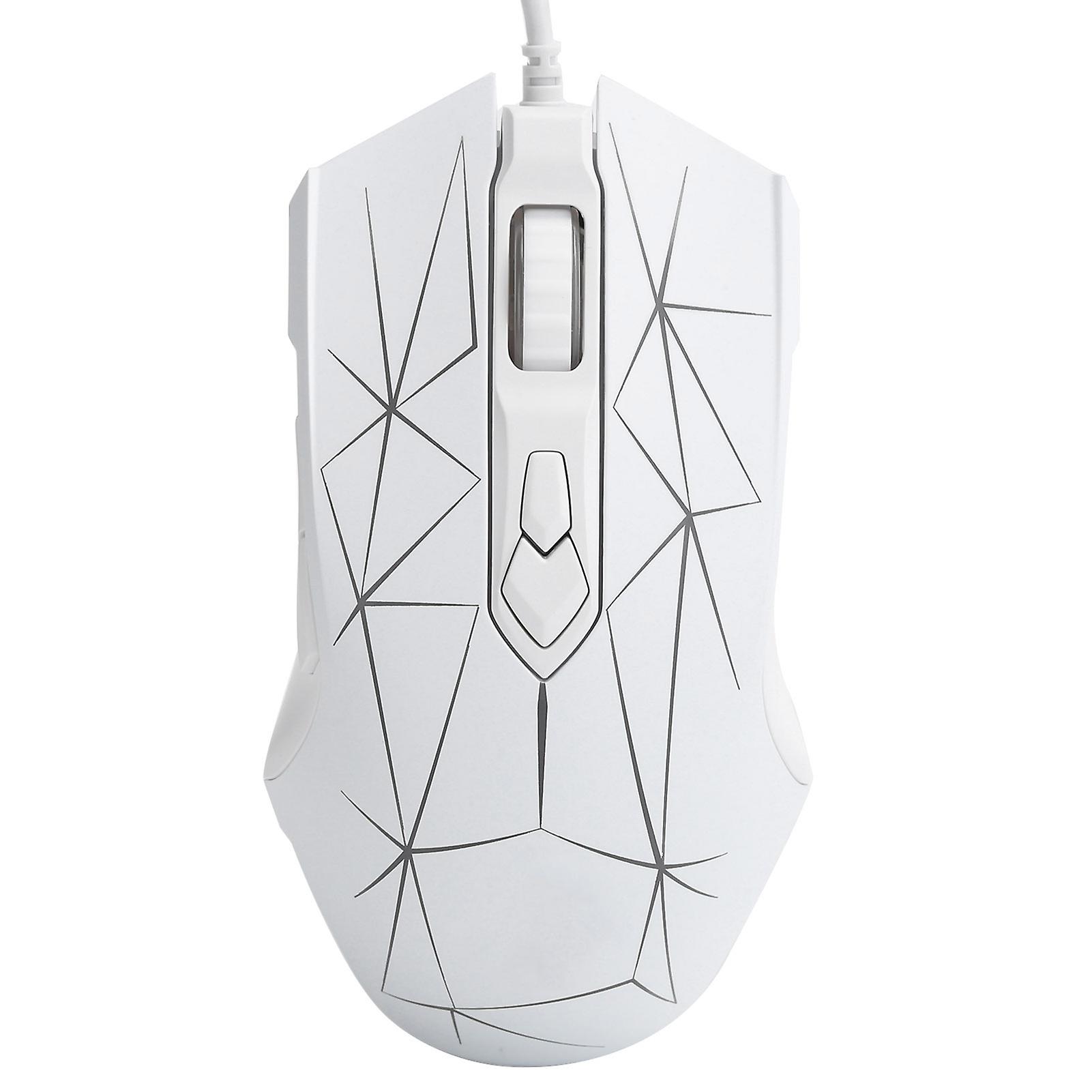 AJAZZ Wired Mouse 7 Button DPI Adjustable Software Macrodrive Computer Accessories AJ52White
