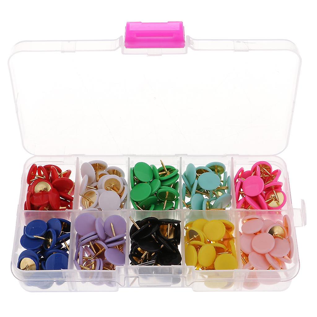 A Box of 300 Pieces Assorted Color Drawing Pins Push Pins Office Thumbtack