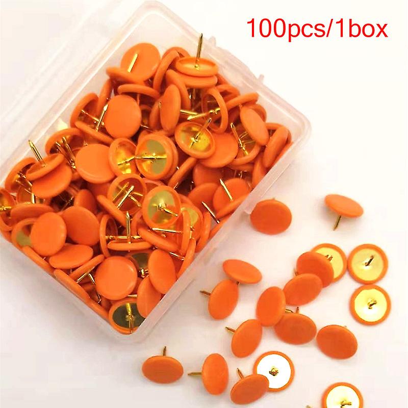 100Pcs of 13 colors color plastic coated pushpins flat head pushpins cork board office creative stationery