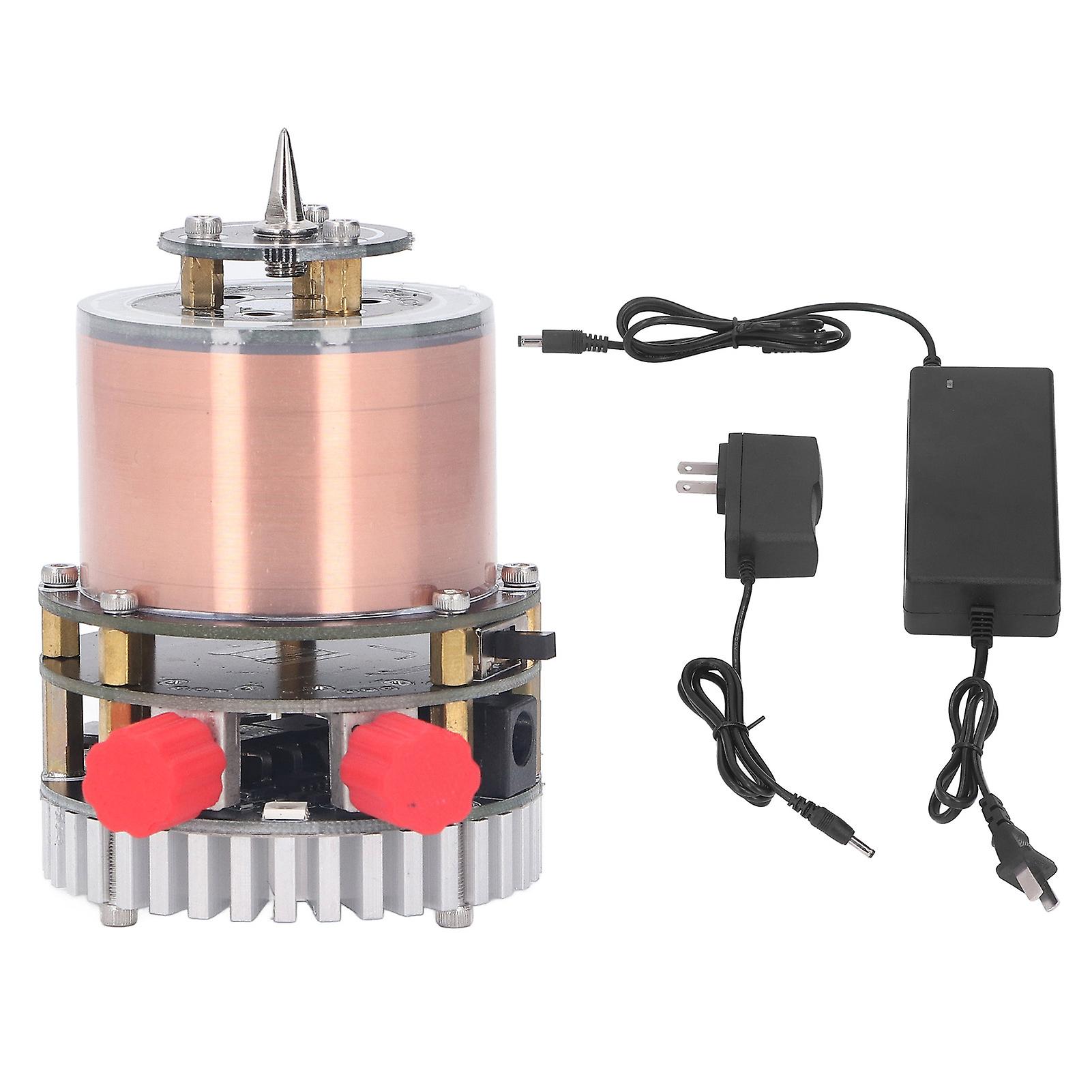 Mini Tesla Coil Music Dual E-Class Solid State Coil Artificial Lightning High Voltage Scientific Experiment Kit with Power Adapter Durable Design for