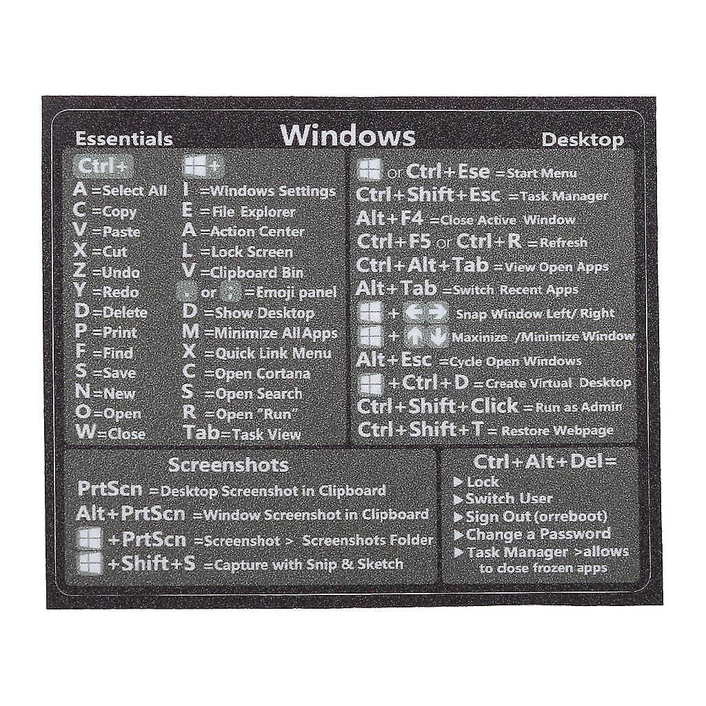Computer Sticker For Keyboard Shortcut Key Tips Pad Laptop Desktop Student Gift